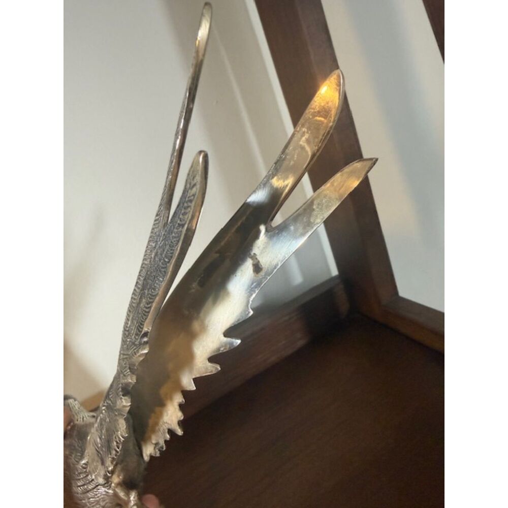 Metallic Bird Sculpture 11ʺ Decorative Accent Modern Minimalist Shelf Decor - Picture 9 of 10